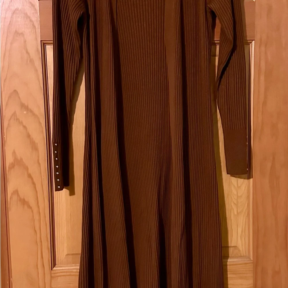 White House Black Market Pink and Brown Cardigan - Picture 3 of 3
